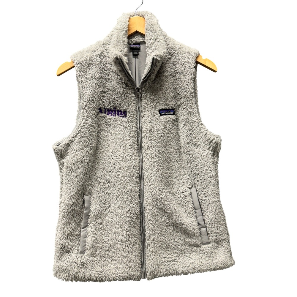 Patagonia Fleece Vest Womens L Los Gatos Gray Jacket ALPINE SKI CENTER Logo